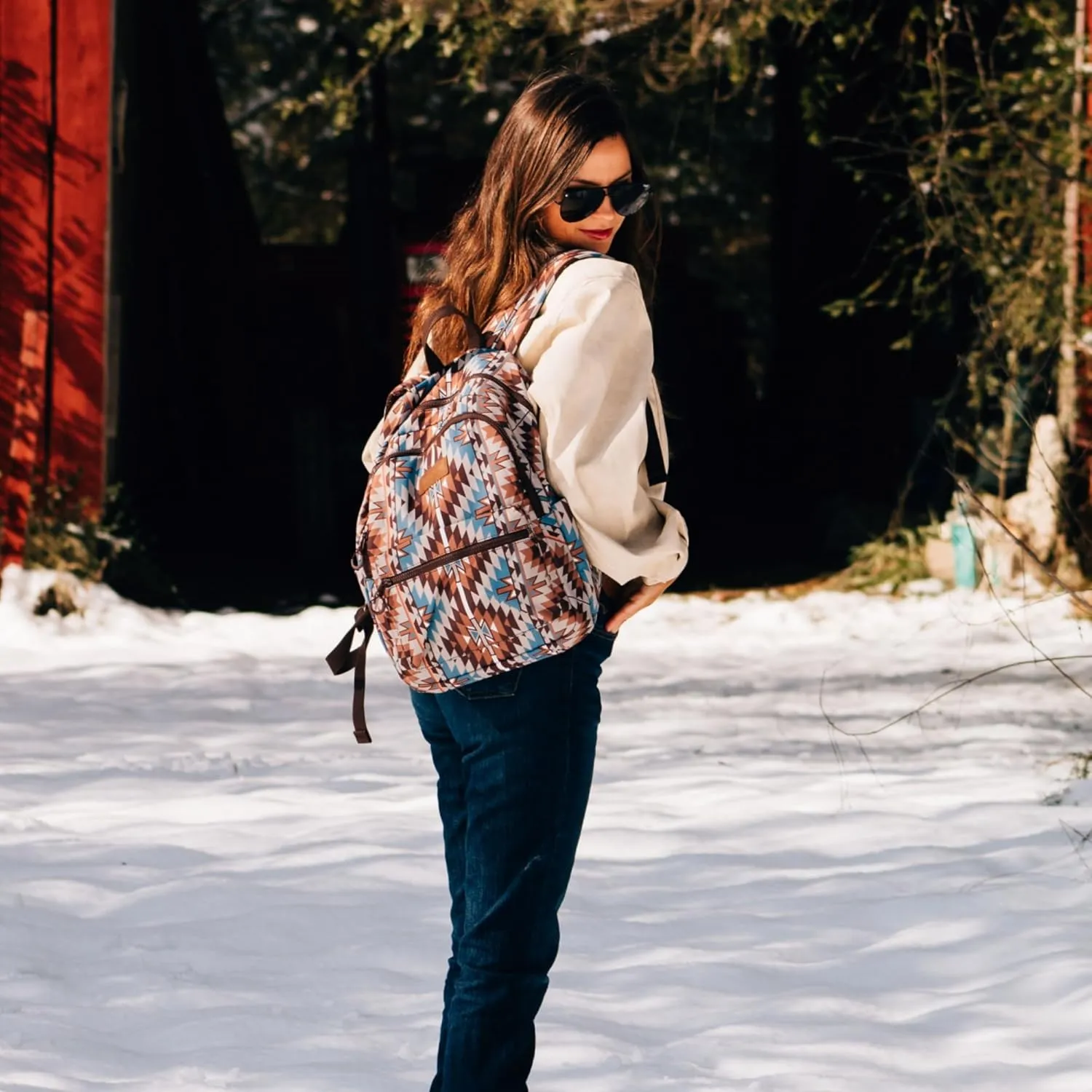 Montana West x Wrangler Aztec Backpack Mommy Daypack Western Travel Bag for Women