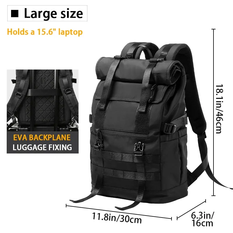 MOYYI 3 in 1 Convertible Expand Waterproof Large Capacity Travel Backpack Men Women Roll Top Teen 17 inch Laptop School Bag Male