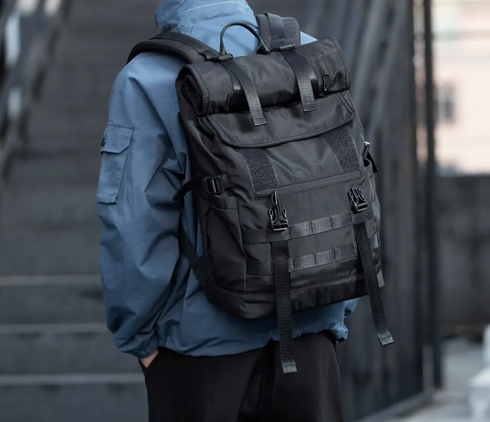 MOYYI 3 in 1 Convertible Expand Waterproof Large Capacity Travel Backpack Men Women Roll Top Teen 17 inch Laptop School Bag Male