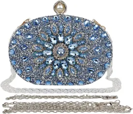 Multicolor Rhinestone Women Evening Clutch Purse Bridal Sparkly Diamond Bag Crystal Handbags Prom Wedding Cocktail Purse