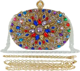 Multicolor Rhinestone Women Evening Clutch Purse Bridal Sparkly Diamond Bag Crystal Handbags Prom Wedding Cocktail Purse