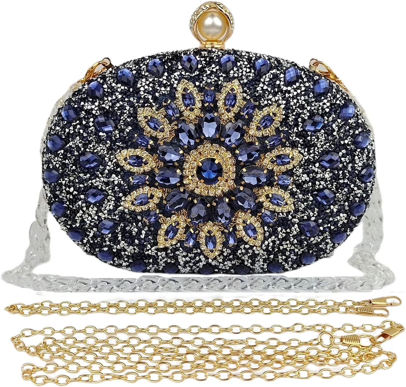 Multicolor Rhinestone Women Evening Clutch Purse Bridal Sparkly Diamond Bag Crystal Handbags Prom Wedding Cocktail Purse
