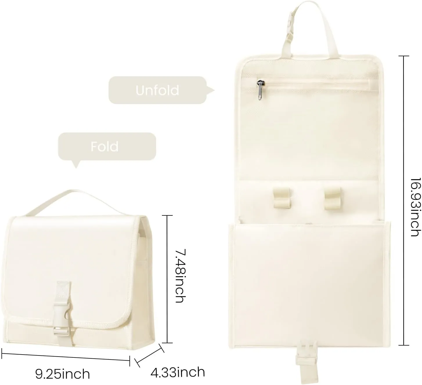 Mum's memory Large-Capacity Hanging Toiletry Bag  Water-Resistant Travel Makeup Bag with Multiple Compartments for Shampoo, Conditioner, Skincare, Makeup Brushes, and Toiletries