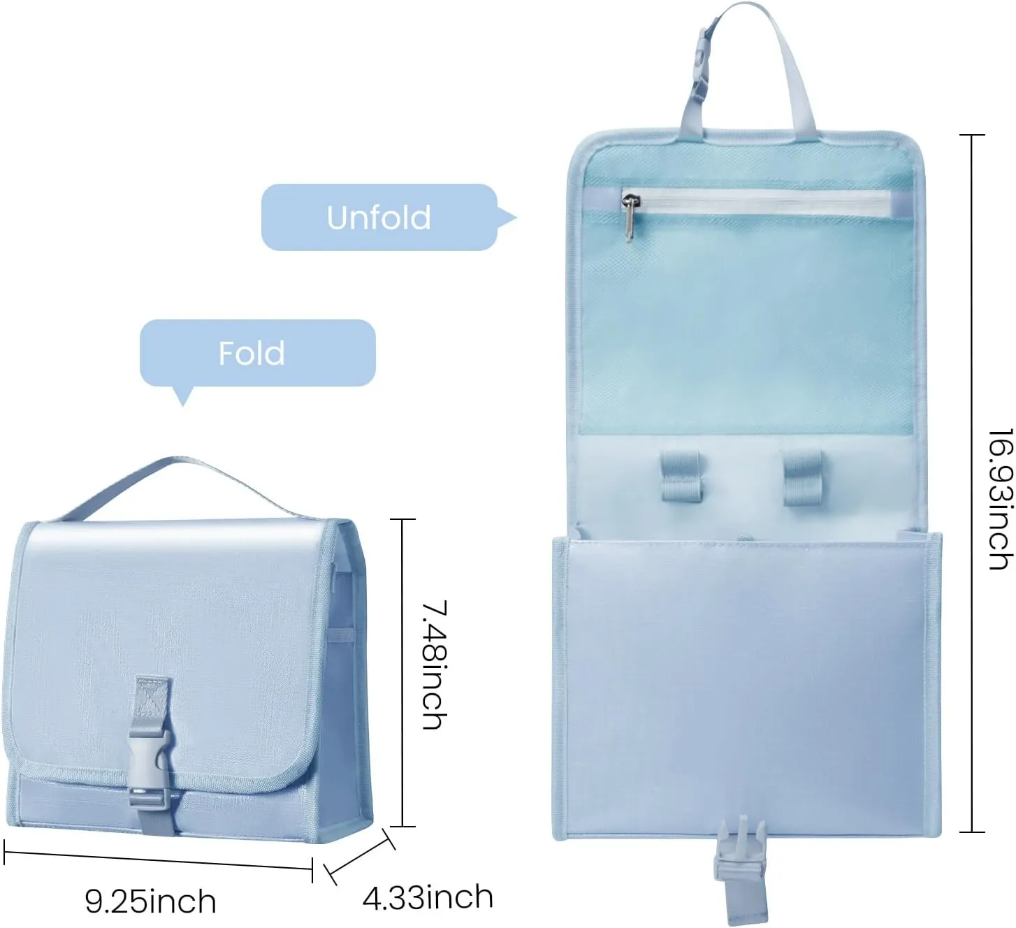 Mum's memory Large-Capacity Hanging Toiletry Bag  Water-Resistant Travel Makeup Bag with Multiple Compartments for Shampoo, Conditioner, Skincare, Makeup Brushes, and Toiletries