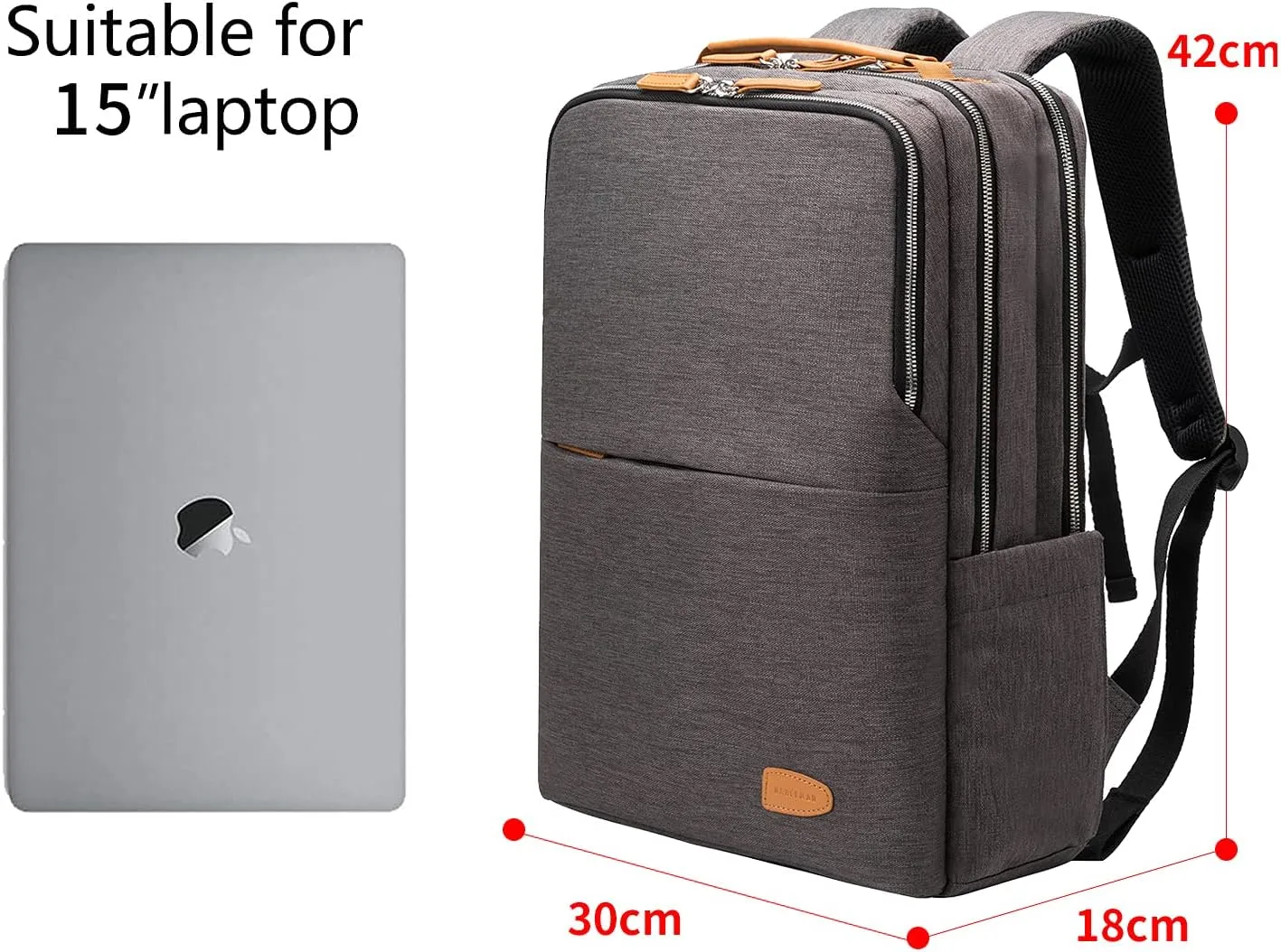 NOBLEMAN Backpack For man and women,Business Computer Backpacks,multi-compartment storage Laptop Backpack, Water-resistent 15.6 Inch Laptop Backpack with USB,for nurse,business (Grey plus)