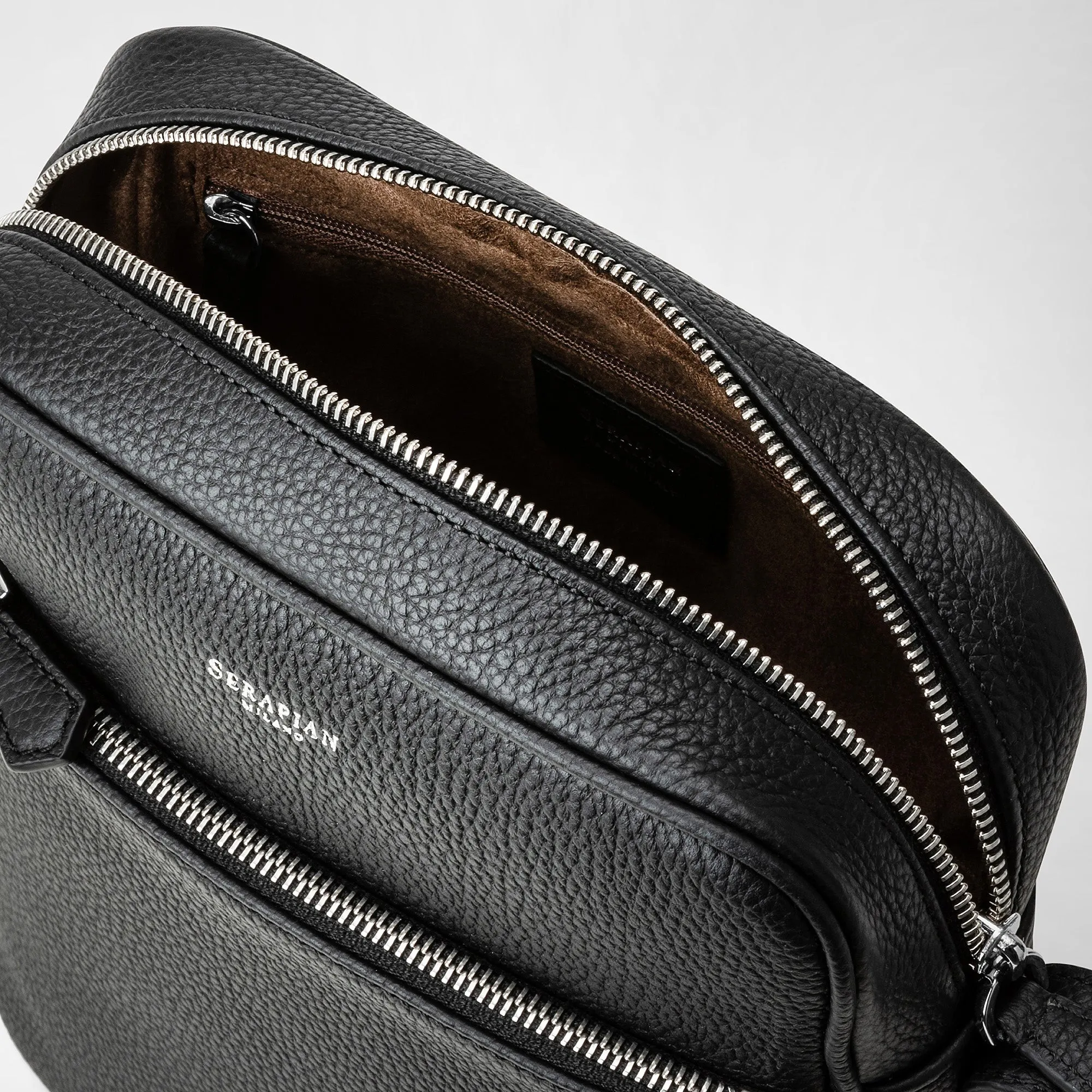 NORTH SOUTH MESSENGER IN CACHEMIRE LEATHER