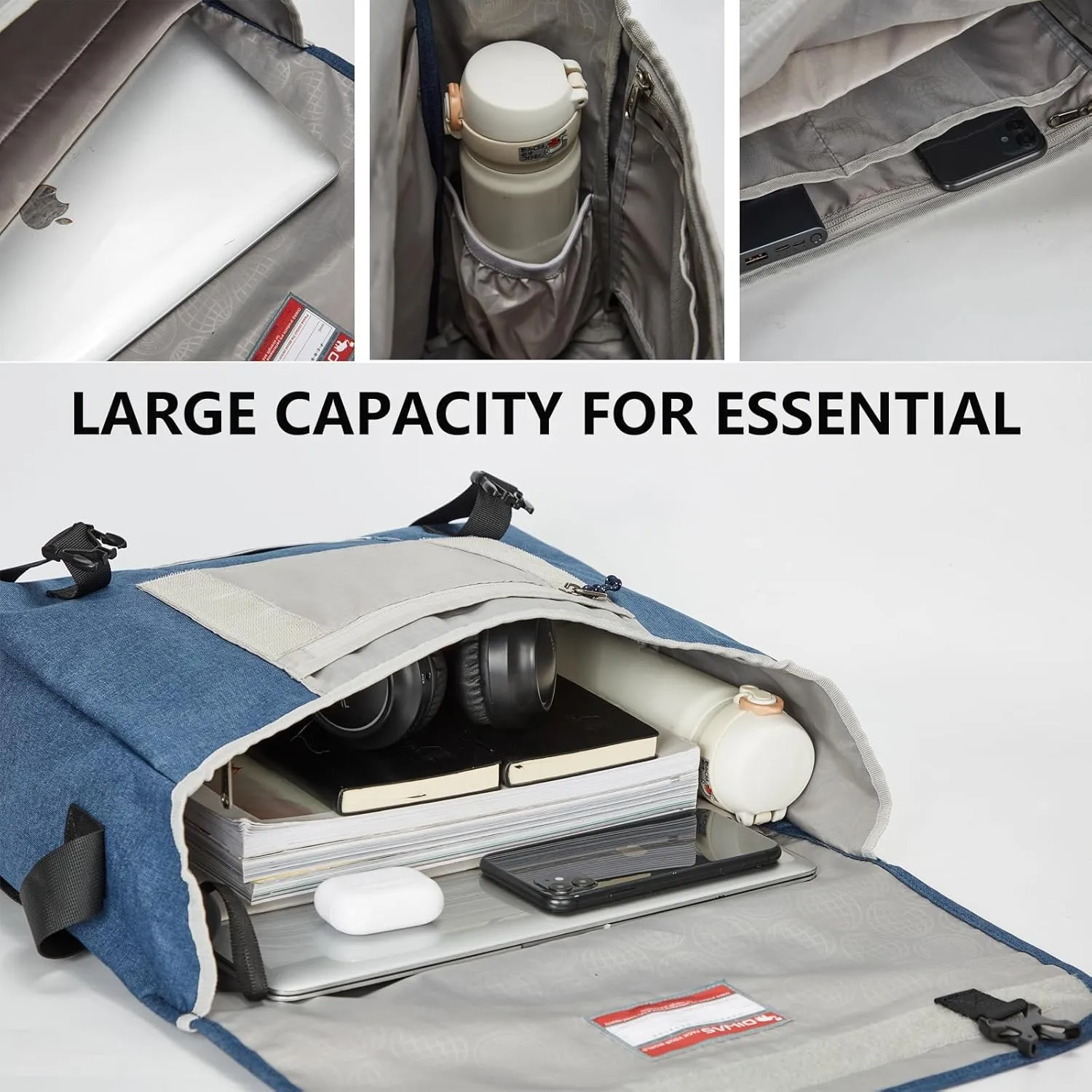 OIWAS Messenger Bag for Men 15.6 Inch Laptop Satchel Bag Women Crossbody Shoulder Bags Briefcase Bag Travel Work Computer Blue