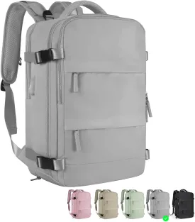OKAERI. Extra Large Travel Backpack Women Men Carry On Luggage Waterproof Sport Rucksack Casual Daypack Essential Laptop (GREY)