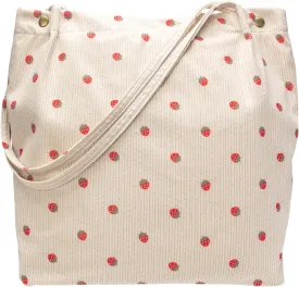 PAZIMIIK Corduroy Tote Bags for Women Travel Reusable Grocery Shopping Shoulder Go-to Everyday Bag for Work