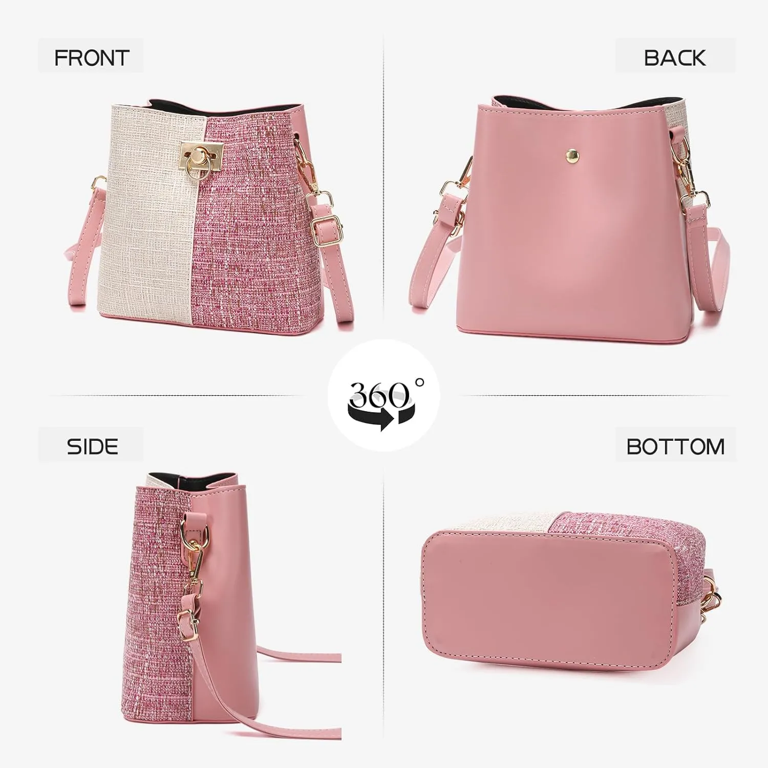 PINCNEL Small Crossbody Purses for Women, Shoulder Bag for Women, PU Leather Crossbody Bags Bucket Bag Handbags