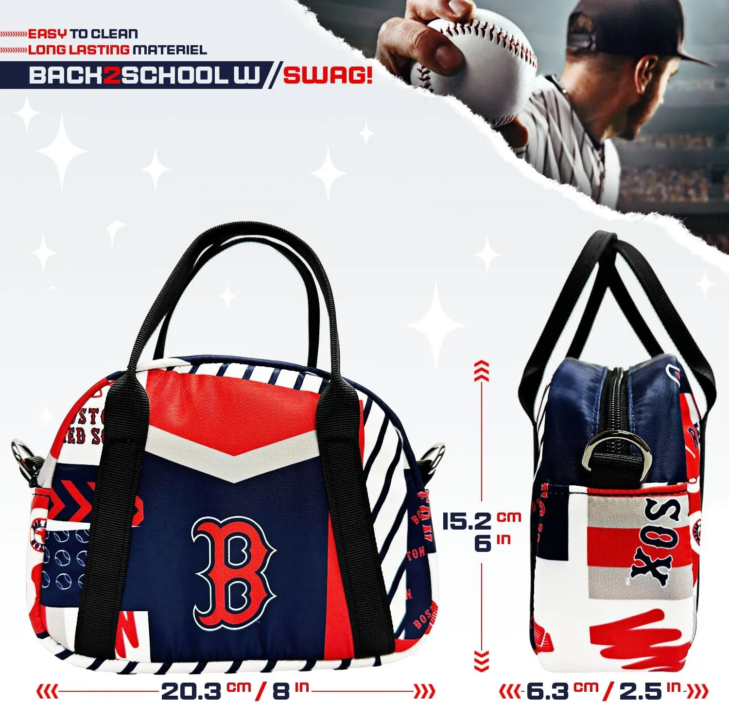 Pro Specialties Group Boston Red Sox Sling Purse, Licensed Gift Merch for Red Sox Fans: Water Resistant Crossbody Sling Bag
