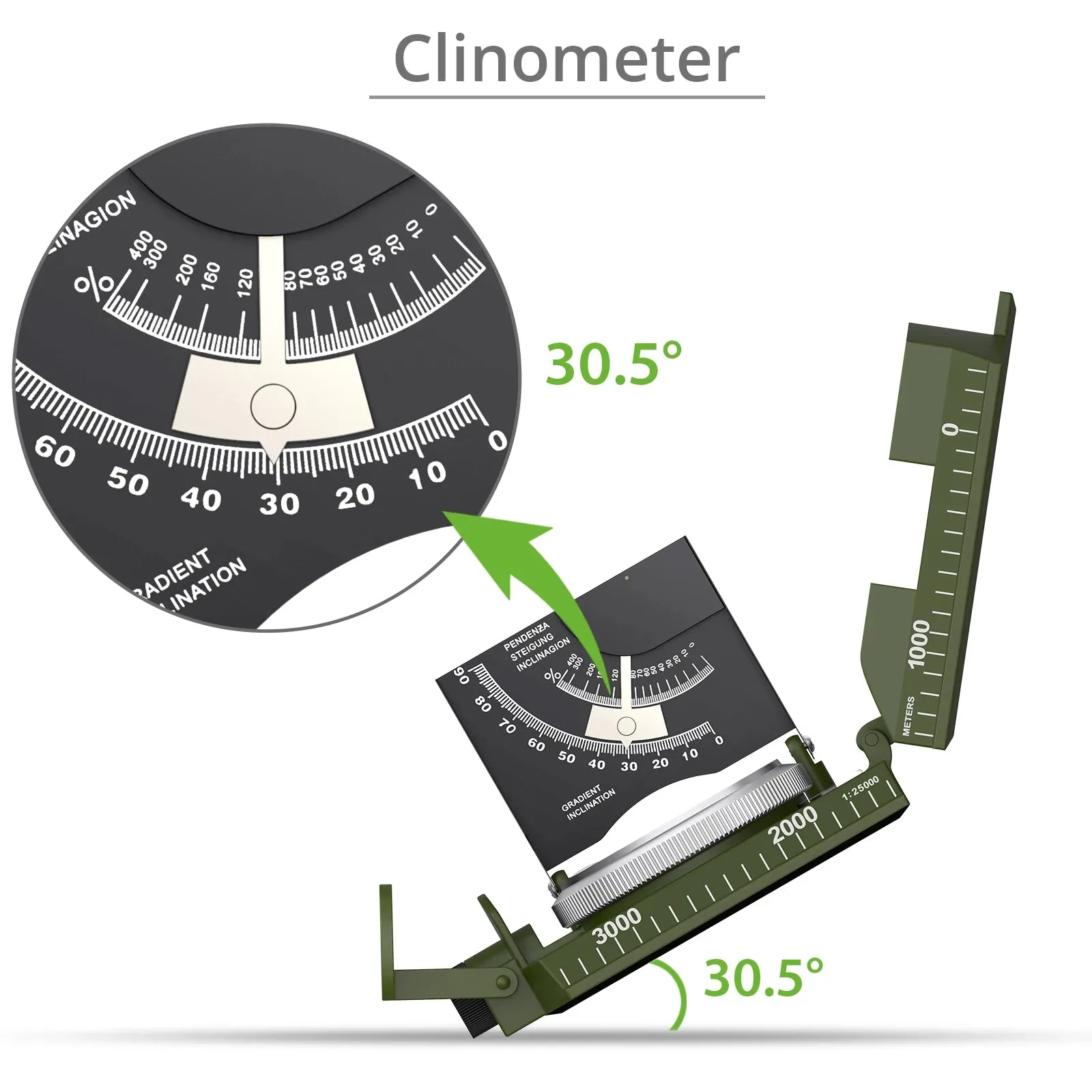 Proster Professional Waterproof Outdoor Camping Compass with Camouflage Design and Sighting Clinometer for Hunting and Hiking Activities
