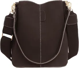 PU Leather Bucket Bag Women 2025 Fall Fashion Matte Finish Tote Shoulder Crossbody Handbag Work Casual Daily Everyday Wear