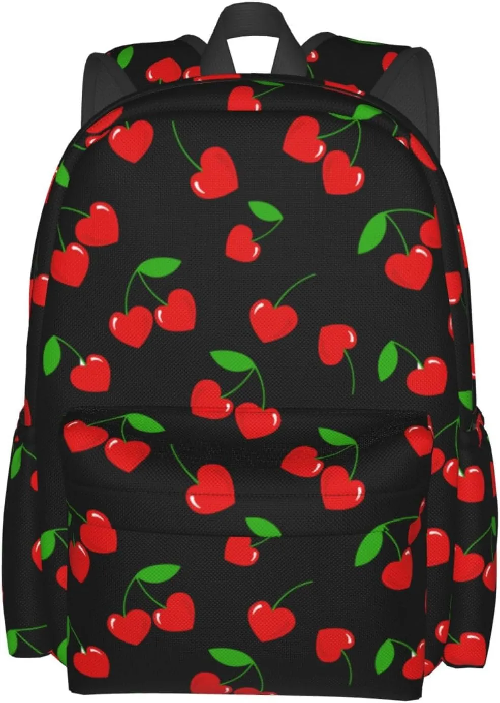 Red Hearts Cherry Stylish Backpack With Adjustable Padded Shoulder Straps Daypacks For College Travel