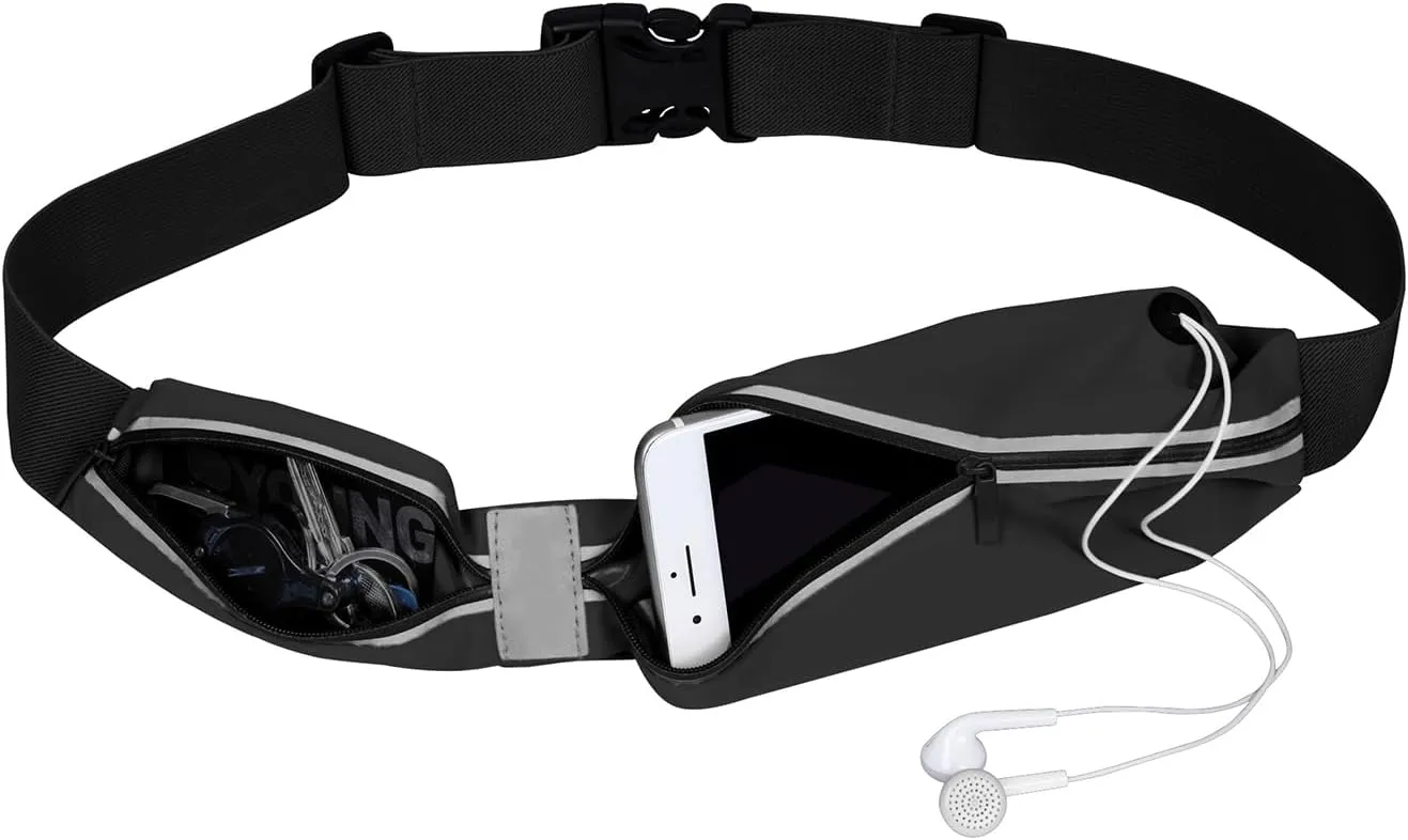 Running Belt for Men Women Sports Running Waist Pack-black