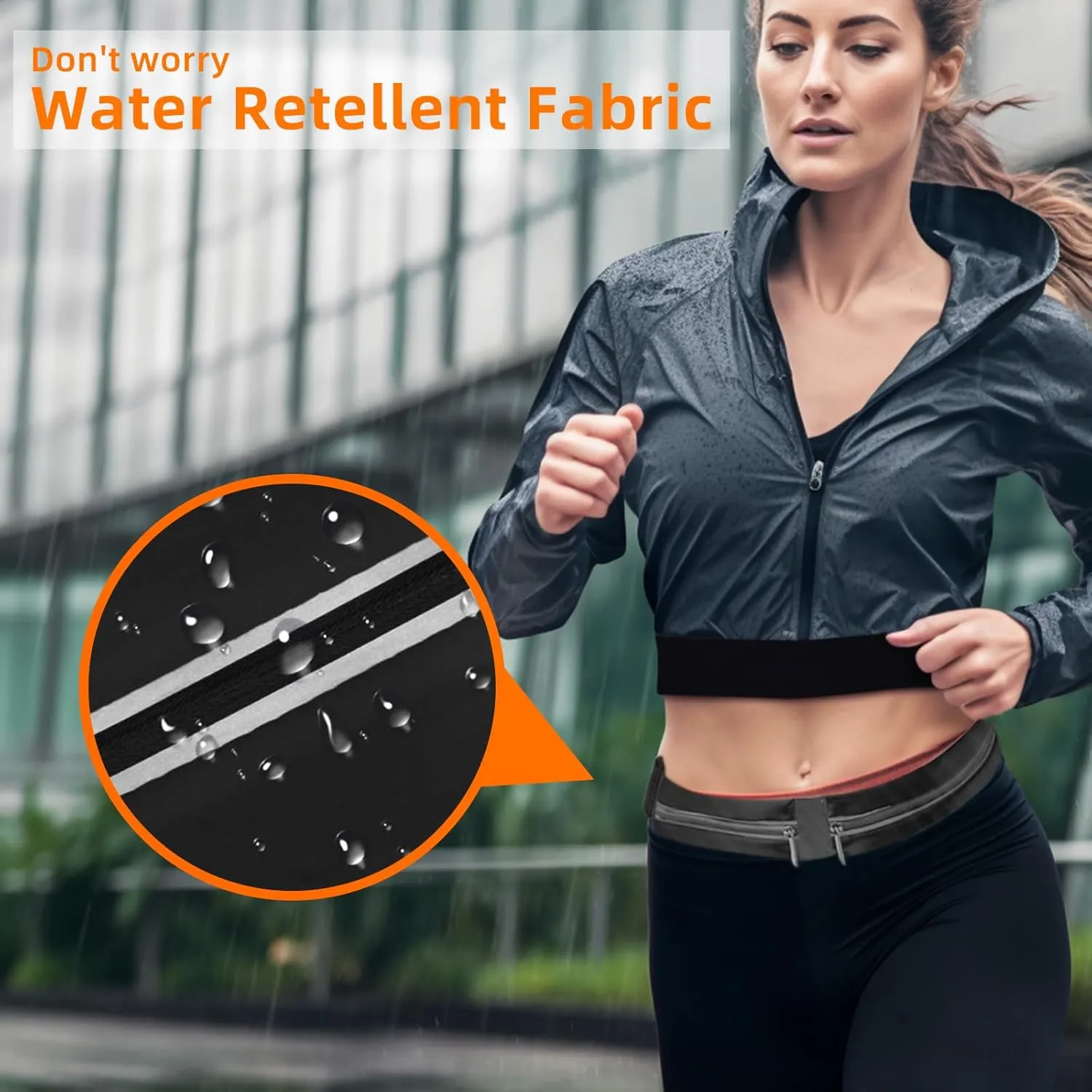 Running Belt for Men Women Sports Running Waist Pack-black