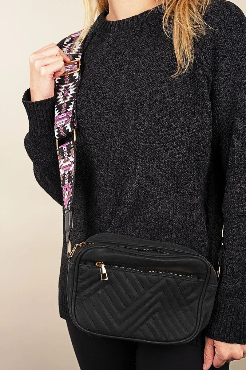 SALE 50% OFF! Kalindi Pass Guitar Strap Black Dani Crossbody