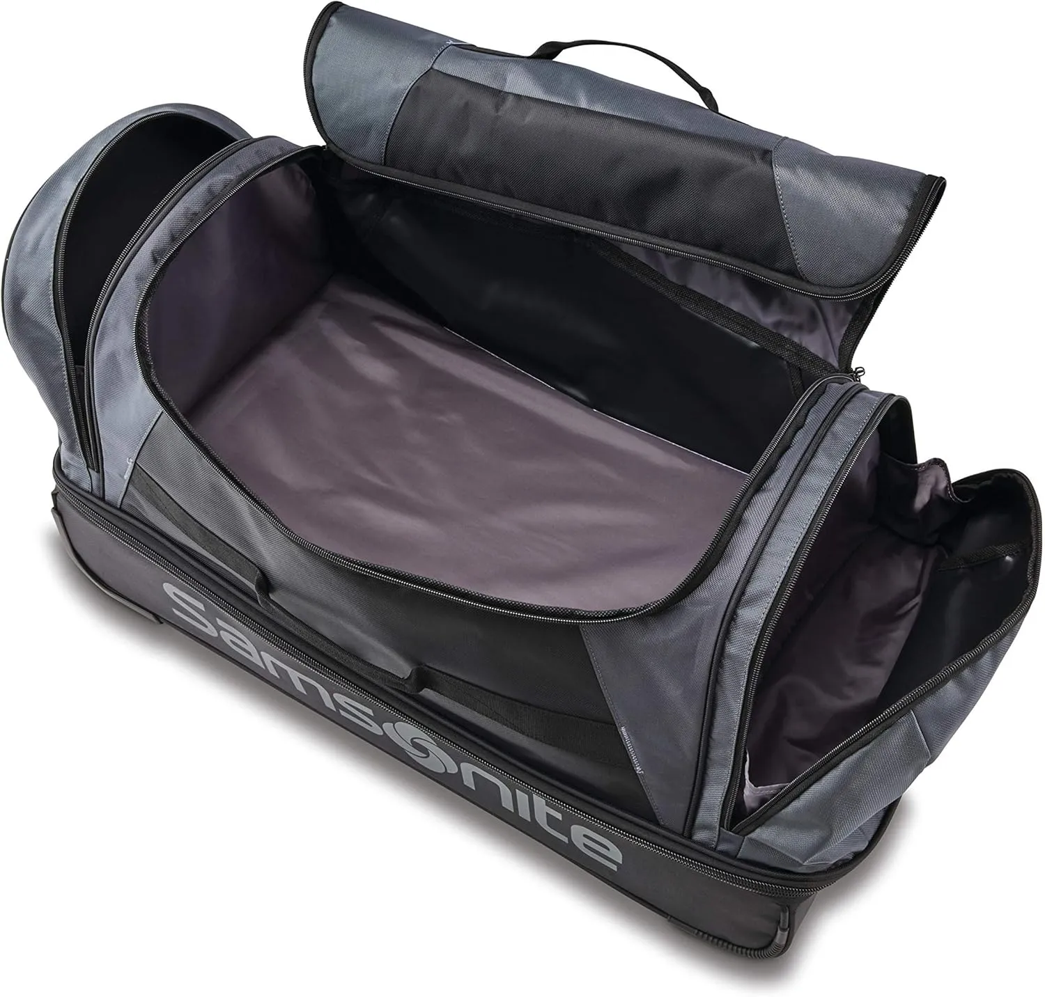 Samsonite Andante 2 Wheeled Duffel Bag  22-Inch Durable Rolling Luggage with Inline Skate Wheels, Push-Button Handle & Spacious Compartments  Travel-Friendly and Lightweight - Moss Green/Black