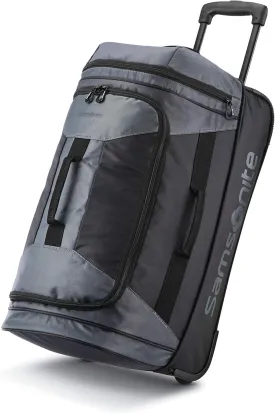 Samsonite Andante 2 Wheeled Duffel Bag  22-Inch Durable Rolling Luggage with Inline Skate Wheels, Push-Button Handle & Spacious Compartments  Travel-Friendly and Lightweight - Moss Green/Black