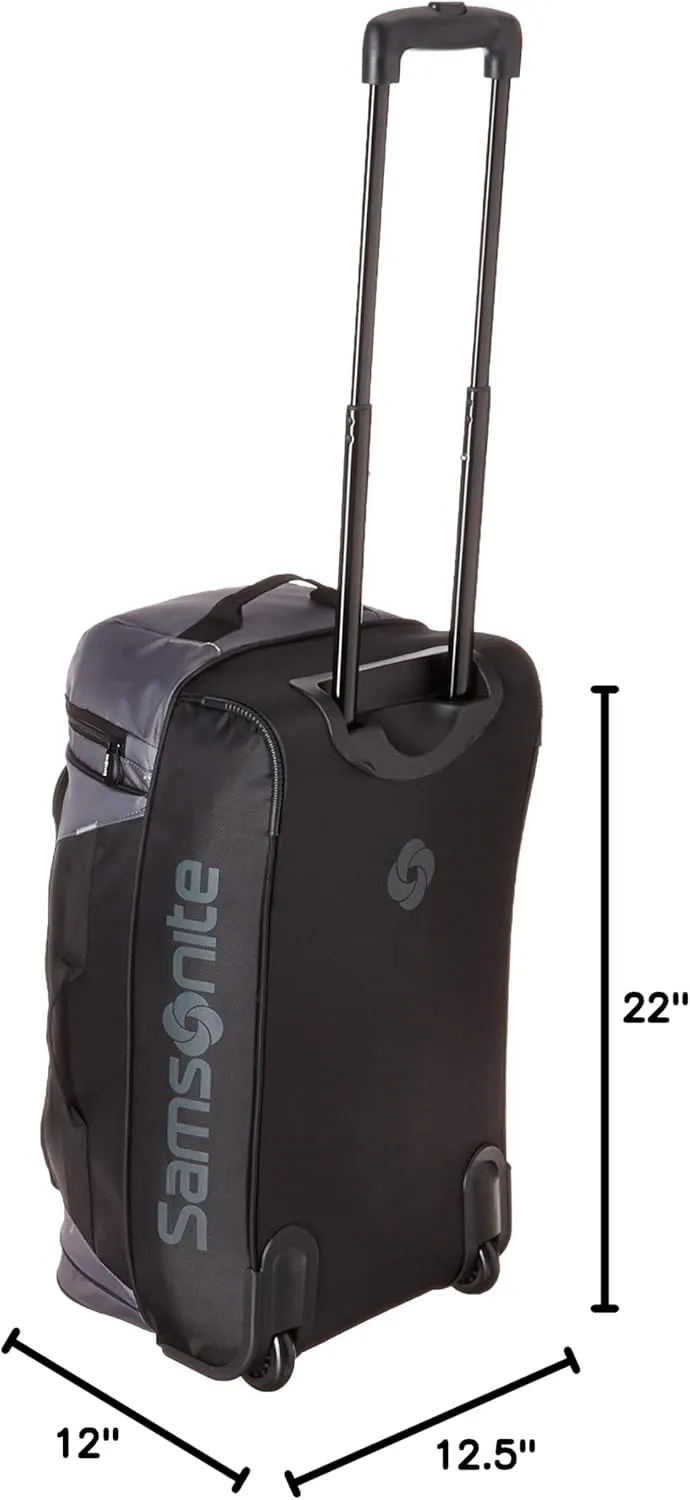 Samsonite Andante 2 Wheeled Duffel Bag  22-Inch Durable Rolling Luggage with Inline Skate Wheels, Push-Button Handle & Spacious Compartments  Travel-Friendly and Lightweight - Moss Green/Black