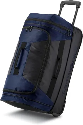 Samsonite Andante 2 Wheeled Duffel Bag  22-Inch Durable Rolling Luggage with Inline Skate Wheels, Push-Button Handle & Spacious Compartments  Travel-Friendly and Lightweight - Navy/Black