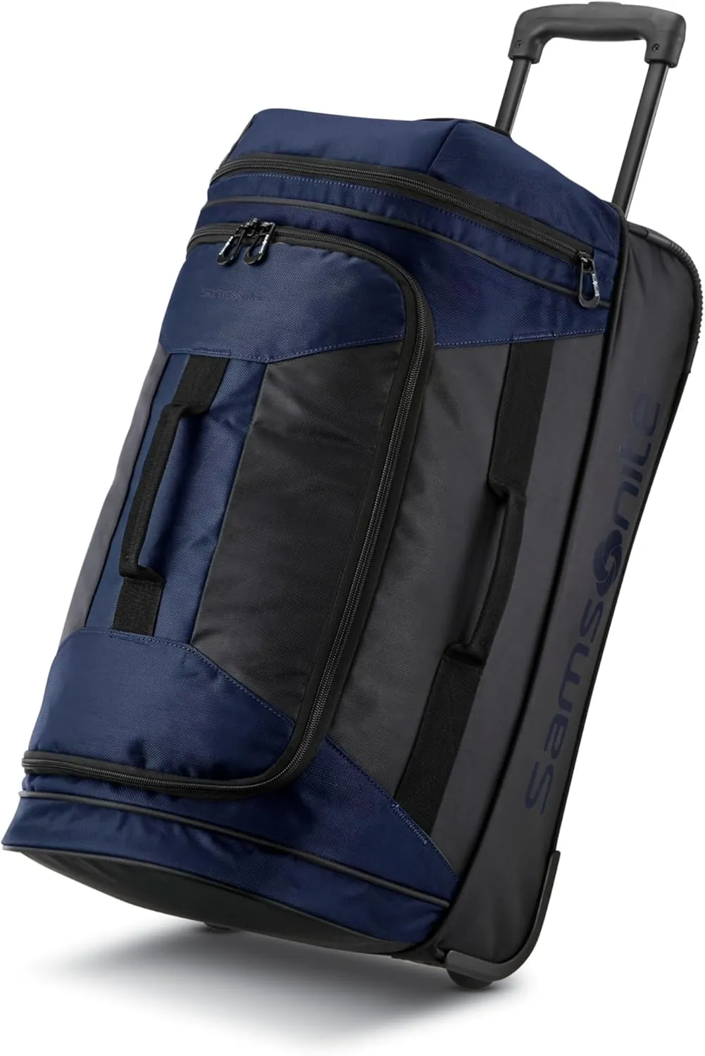 Samsonite Andante 2 Wheeled Duffel Bag  22-Inch Durable Rolling Luggage with Inline Skate Wheels, Push-Button Handle & Spacious Compartments  Travel-Friendly and Lightweight - Navy/Black