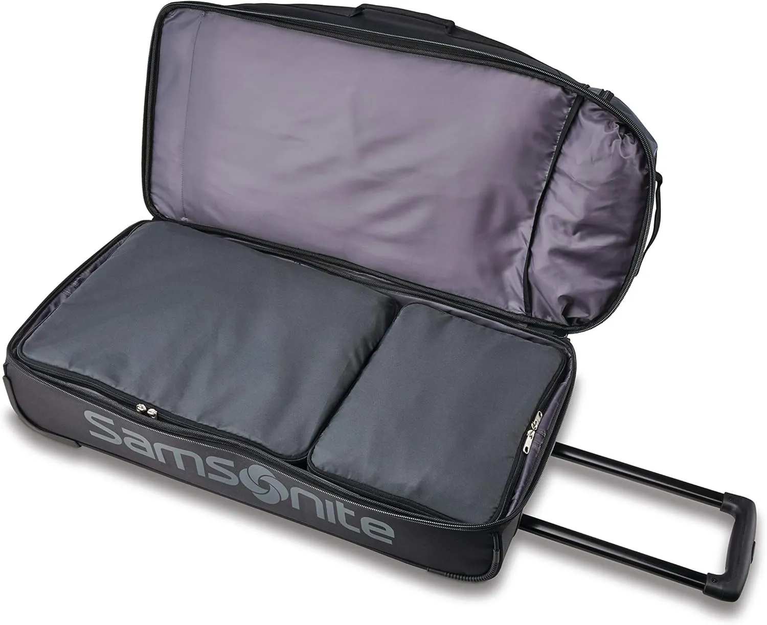 Samsonite Andante 2 Wheeled Duffel Bag  28-Inch Durable Rolling Luggage with Inline Skate Wheels, Push-Button Handle & Spacious Compartments  Travel-Friendly and Lightweight - Riverrock/Black