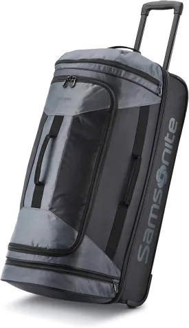 Samsonite Andante 2 Wheeled Duffel Bag  28-Inch Durable Rolling Luggage with Inline Skate Wheels, Push-Button Handle & Spacious Compartments  Travel-Friendly and Lightweight - Riverrock/Black