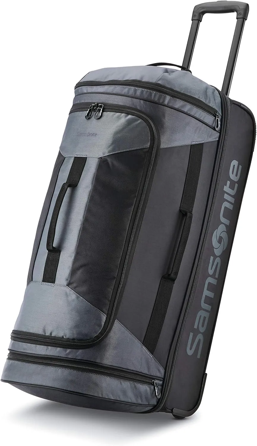 Samsonite Andante 2 Wheeled Duffel Bag  28-Inch Durable Rolling Luggage with Inline Skate Wheels, Push-Button Handle & Spacious Compartments  Travel-Friendly and Lightweight - Riverrock/Black