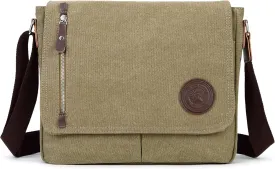 Sechunk Canvas Small Messenger Bag Vintage Shoulder bag Everyday Purse Crossbody bag for men women
