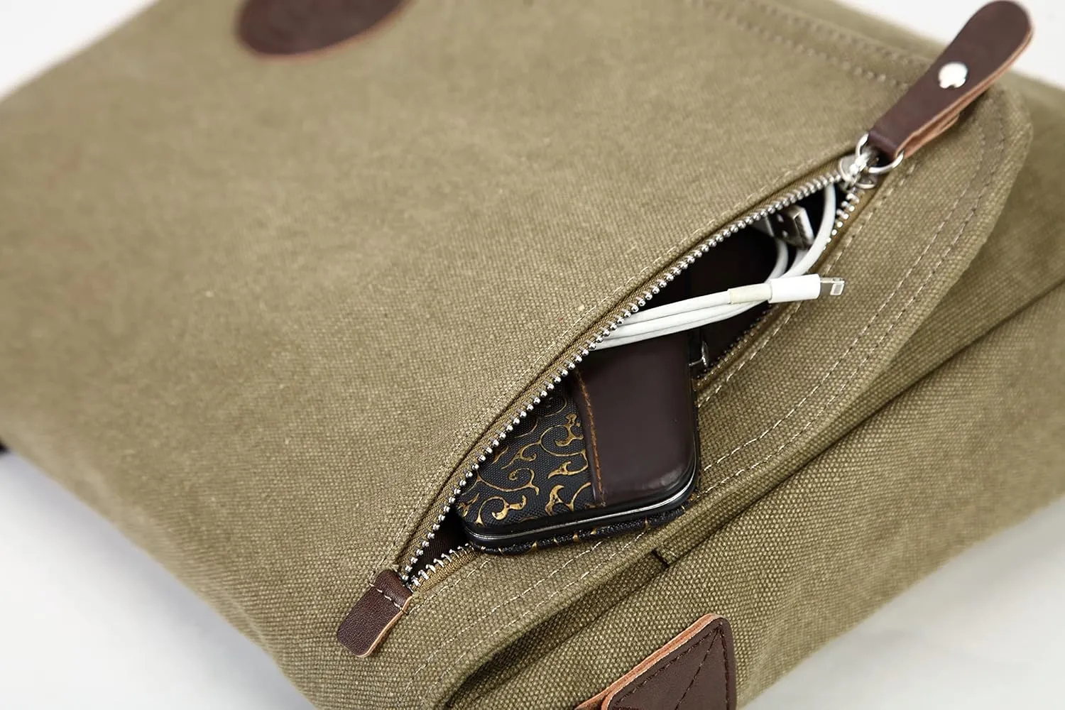 Sechunk Canvas Small Messenger Bag Vintage Shoulder bag Everyday Purse Crossbody bag for men women