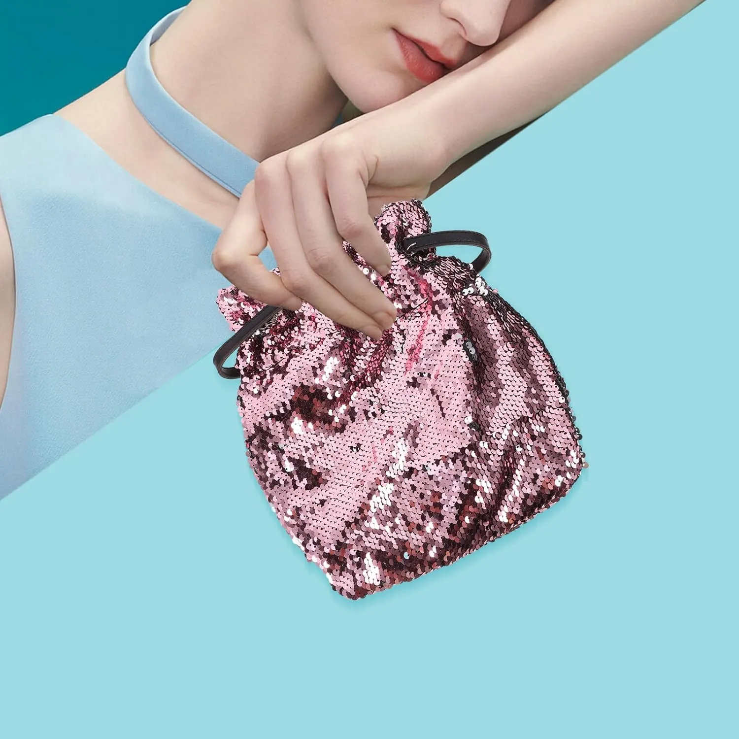 Sequin Sling Bag for Women Crossbody Messenger Tote Shoulder Purse Crossbody Tote Bags for Women Sequin
