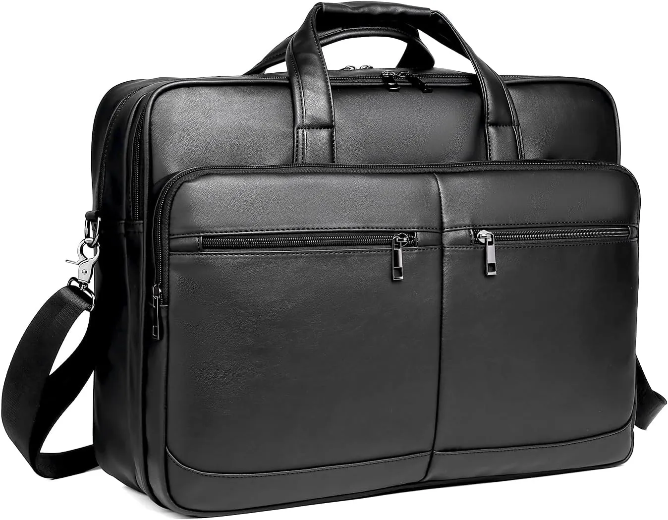 seyfocnia Mens Leather Messenger Bag, 15.6 Inch 17.3 Inch Laptop Briefcase Satchel Computer Shoulder Bag Business Handbag