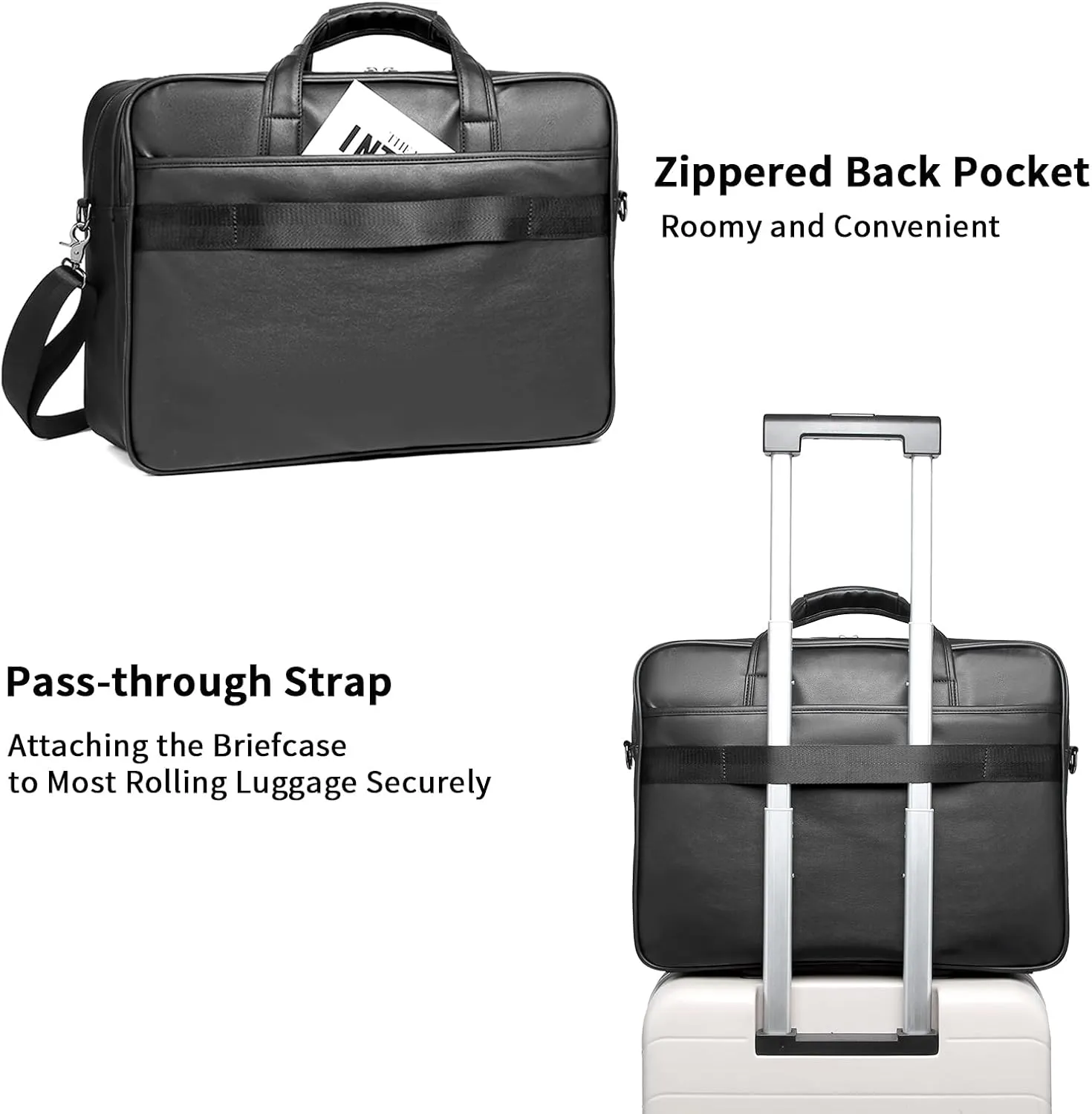 seyfocnia Mens Leather Messenger Bag, 15.6 Inch 17.3 Inch Laptop Briefcase Satchel Computer Shoulder Bag Business Handbag
