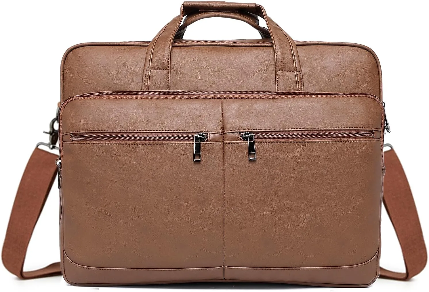 seyfocnia Mens Leather Messenger Bag, 15.6 Inch 17.3 Inch Laptop Briefcase Satchel Computer Shoulder Bag Business Handbag