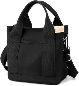 Shoulder College Students Zipper Crossbody The Tote Small Size Canvas Handbag for Women
