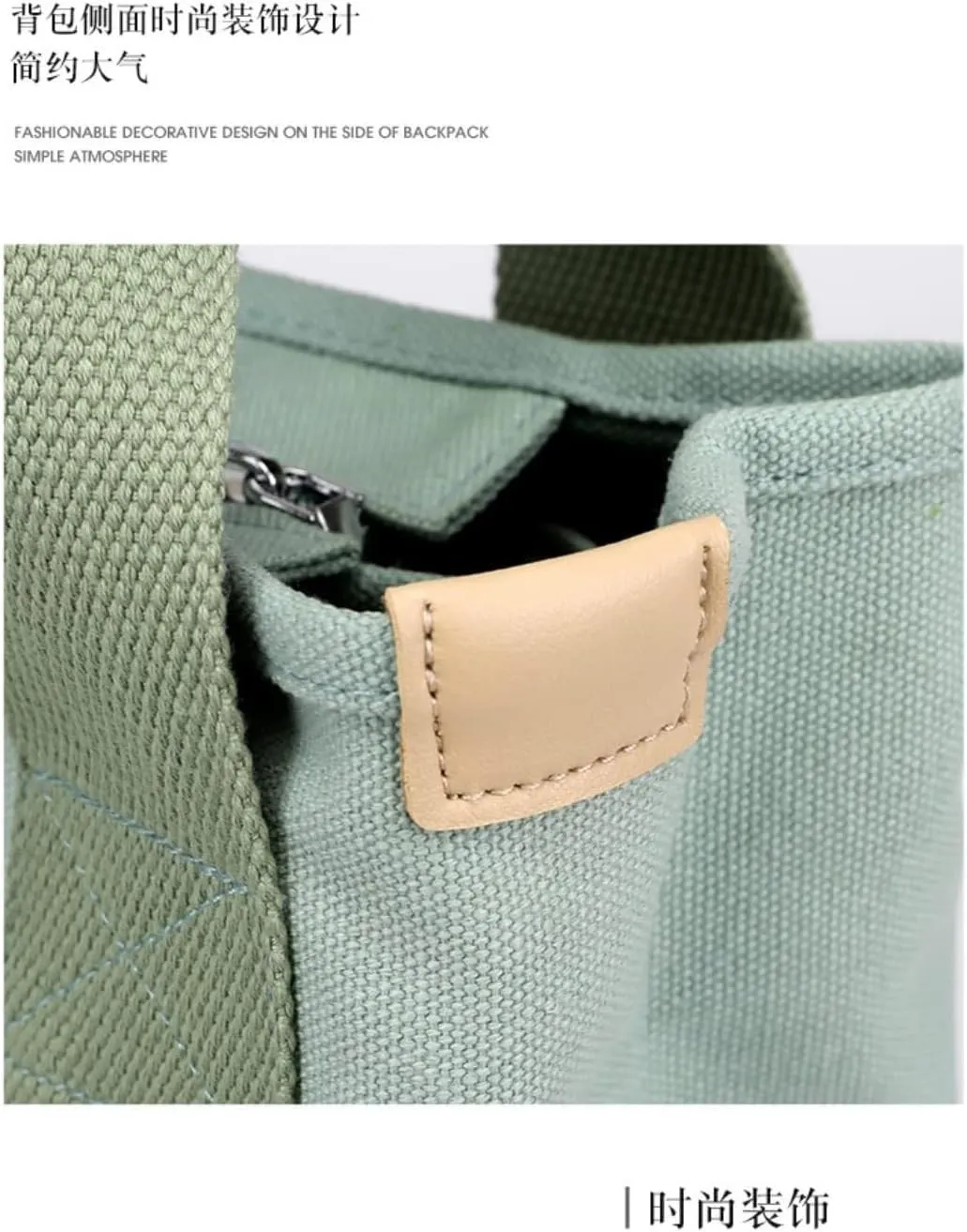 Shoulder College Students Zipper Crossbody The Tote Small Size Canvas Handbag for Women