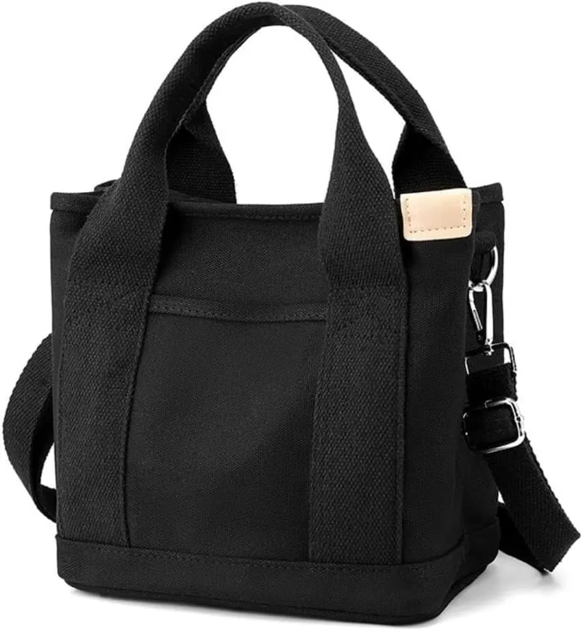 Shoulder College Students Zipper Crossbody The Tote Small Size Canvas Handbag for Women