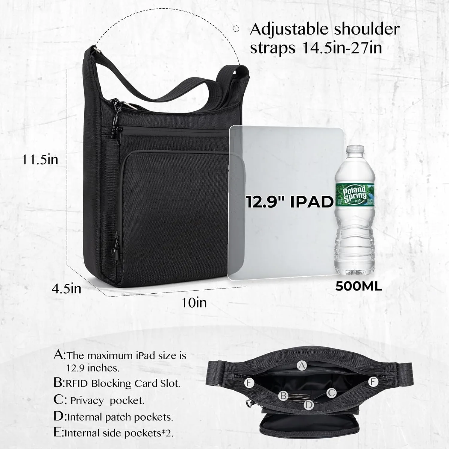 Sling Backpack Anti theft Crossbody Shoulder Bag for Men and Women Travel Work