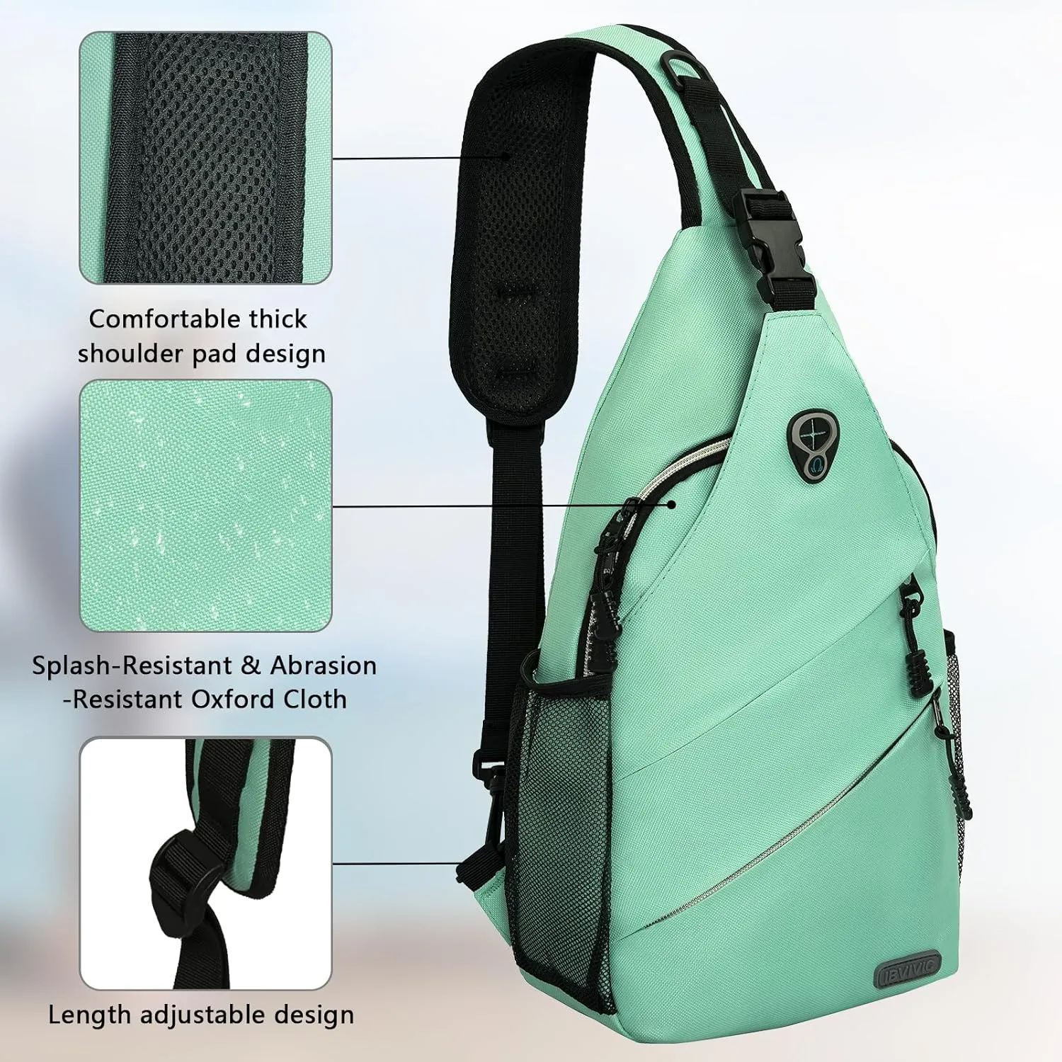 Sling Backpack, Crossbody Bags for Men Women Travel Hiking Chest Bag Green