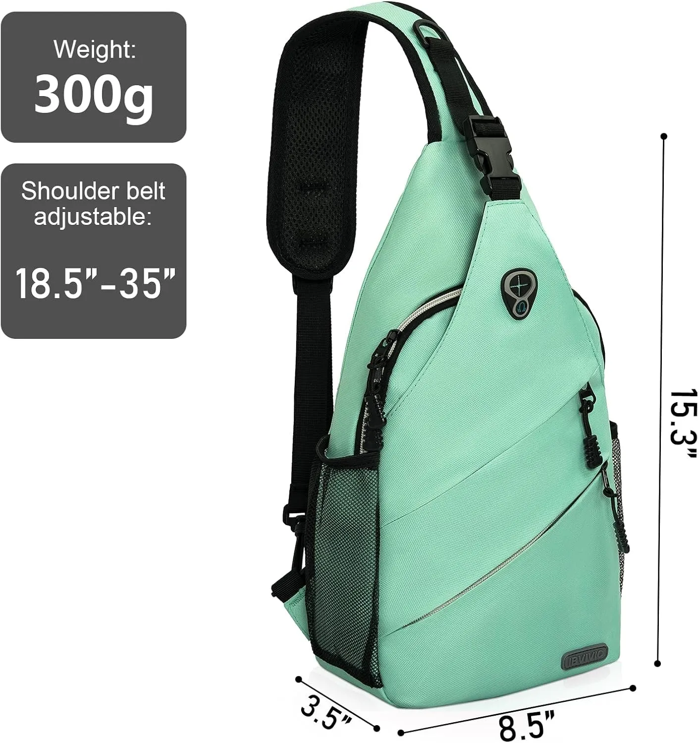 Sling Backpack, Crossbody Bags for Men Women Travel Hiking Chest Bag Green