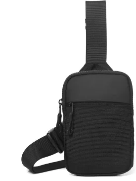 Small Crossbody Bags for Women Men, Waterproof Mini Crossbody Fanny Pack with Front Pocket, Small Sling Bag Cell Phone Passport Bag with Adjustable Strap (Black)
