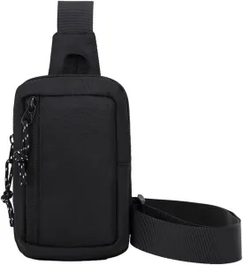 Small Crossbody Sling Bag for Men Women, Mini Crossbody Sling Backpack Dual Pocket Waterproof Fanny Pack Purse Chest Bag Travel Hiking Chest Bag Casual Daypack Shoulder Bag for Sports Walking Cycling