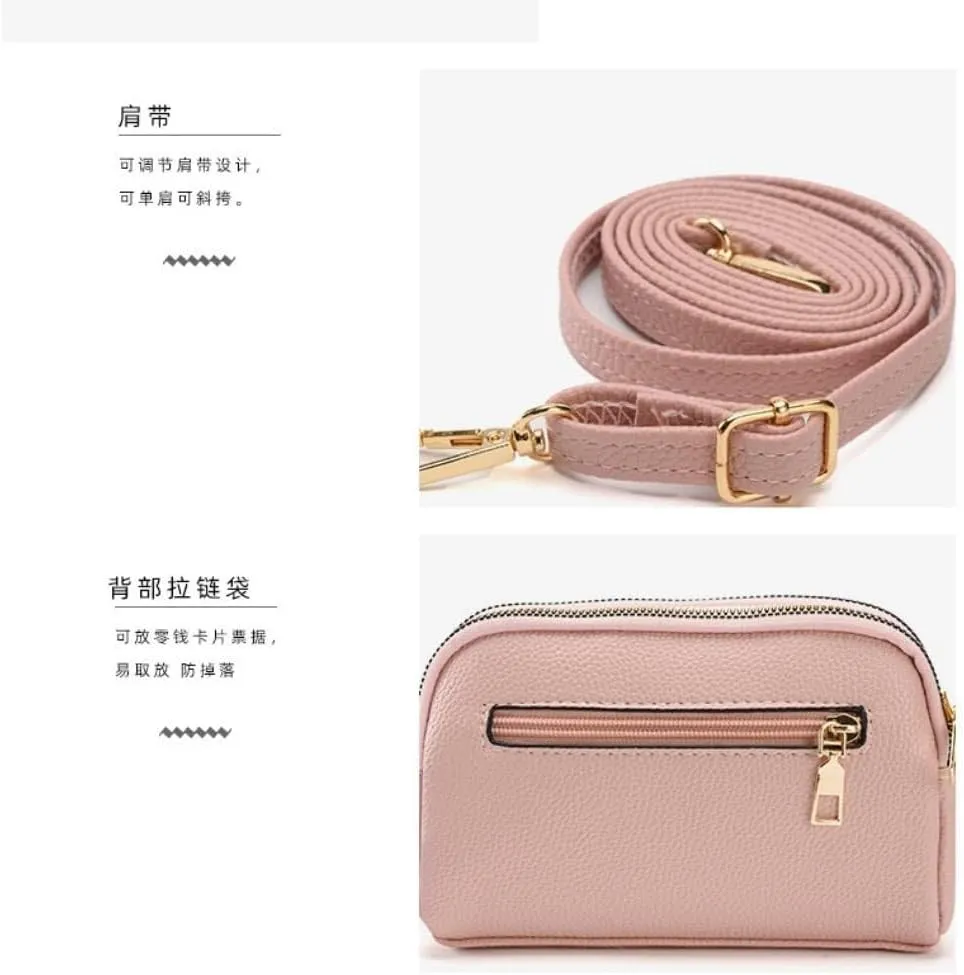 Small Size Handbag Messenger Sling Mobile Phone Clutch Leather Crossbody for Women