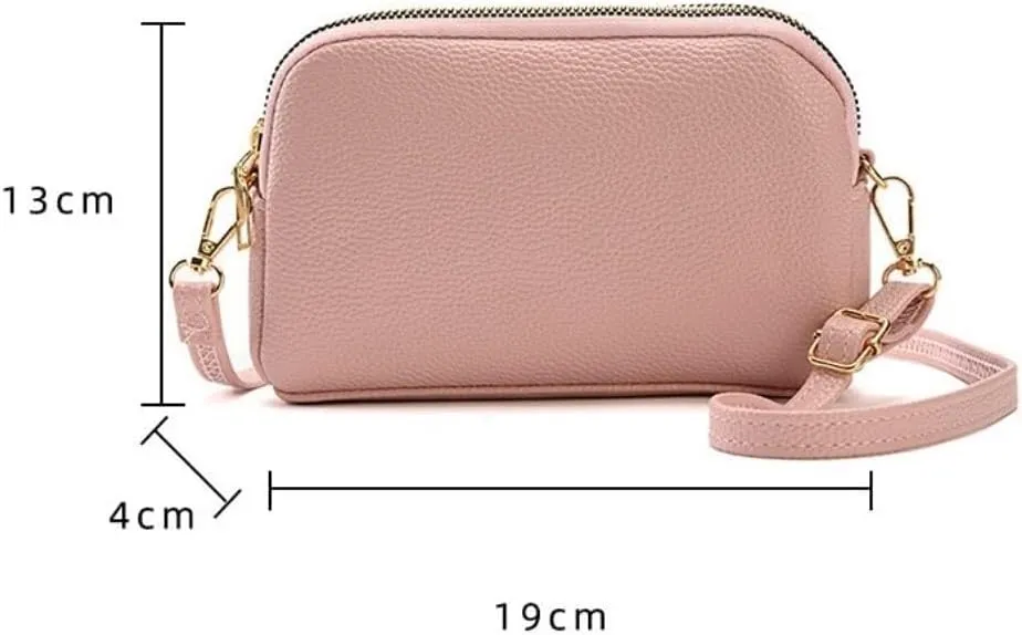 Small Size Handbag Messenger Sling Mobile Phone Clutch Leather Crossbody for Women