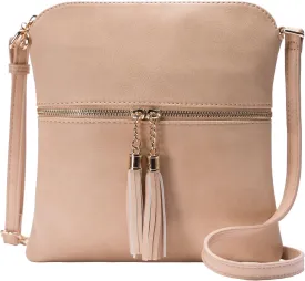 Solene Womens Lightweight Medium Crossbody Purse with Tassel, Perfect Size Crossbody Bags for Daily Use, travel
