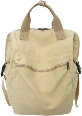 Sumleno Aesthetic Canvas Backpack for Women Men 15.6 Laptop Backpack Vintage College Backpacks Travel Rucksack Casual Daypack (Beige,One Size)