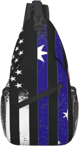 Sunflower American Flag Sling Bag Adjustable Chest Bags Casual Crossbody Bag Travel Shoulder Backpack