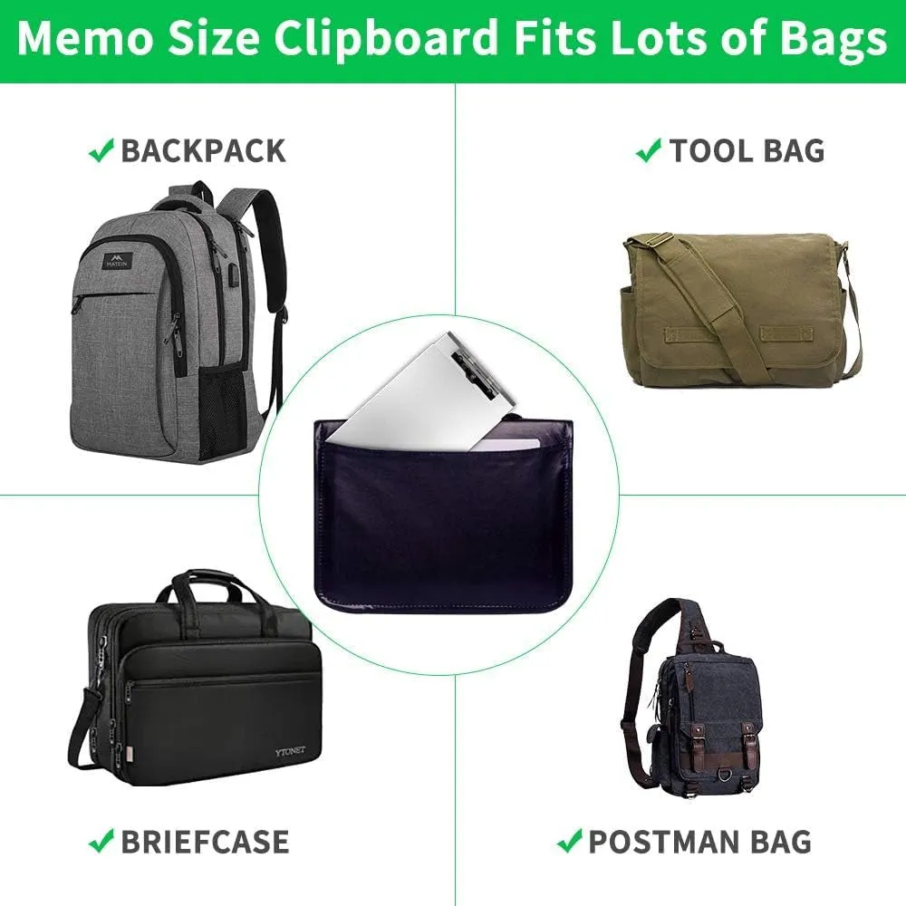 Sunnyclip Aluminum Clipboard with Storage(Memo Size), Recycled Metal Form Holder Binder Fits Paper Size up to 5.66 X 9.5 Inches, A5 Size