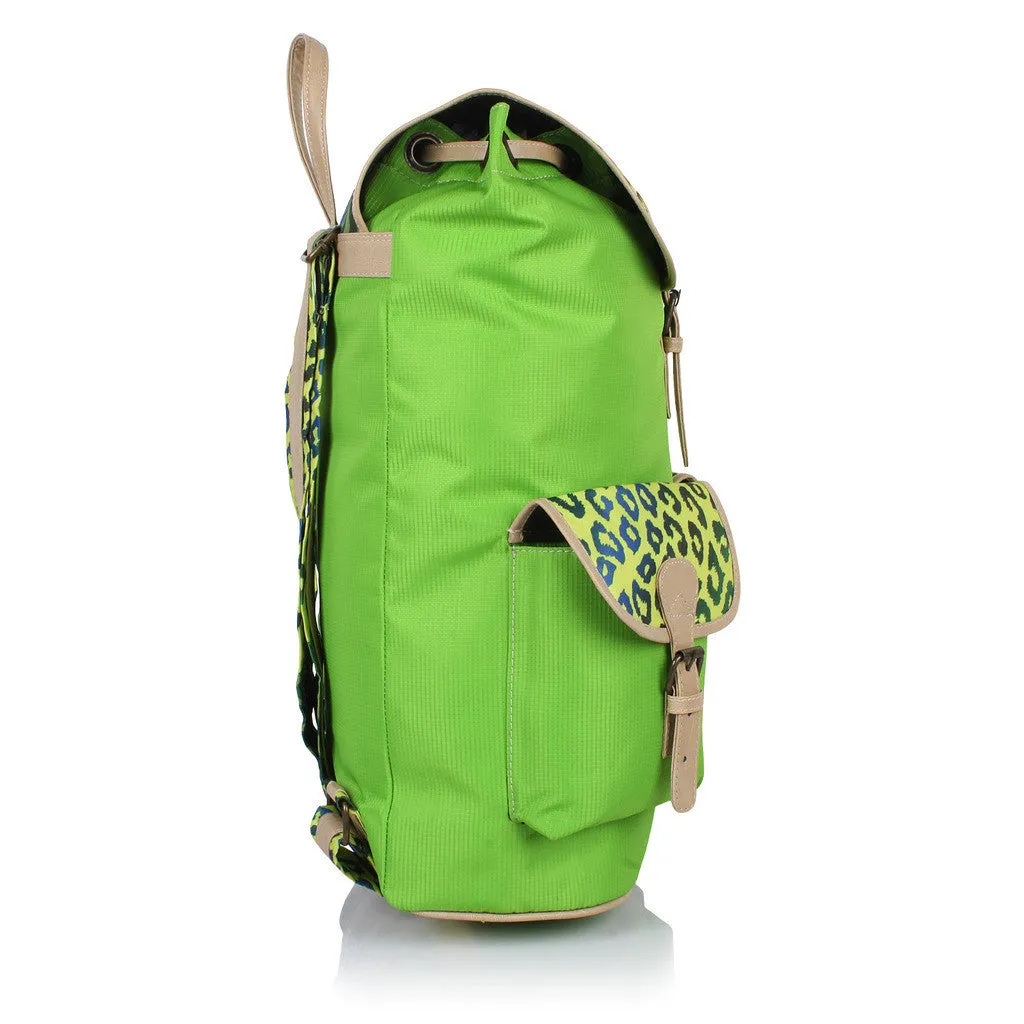 Suntop Wild 9 25 L Free Size Backpack(Green and Cheetah Zebra Print)